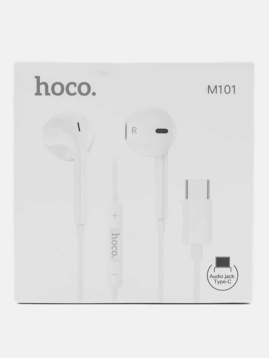 Белый наушники проводные hoco M101 Type-C, с микрофоном