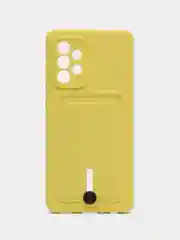 Желтый силиконовый противоударный чехол для Samsung Galaxy A23 (Самсунг А23) с карманом