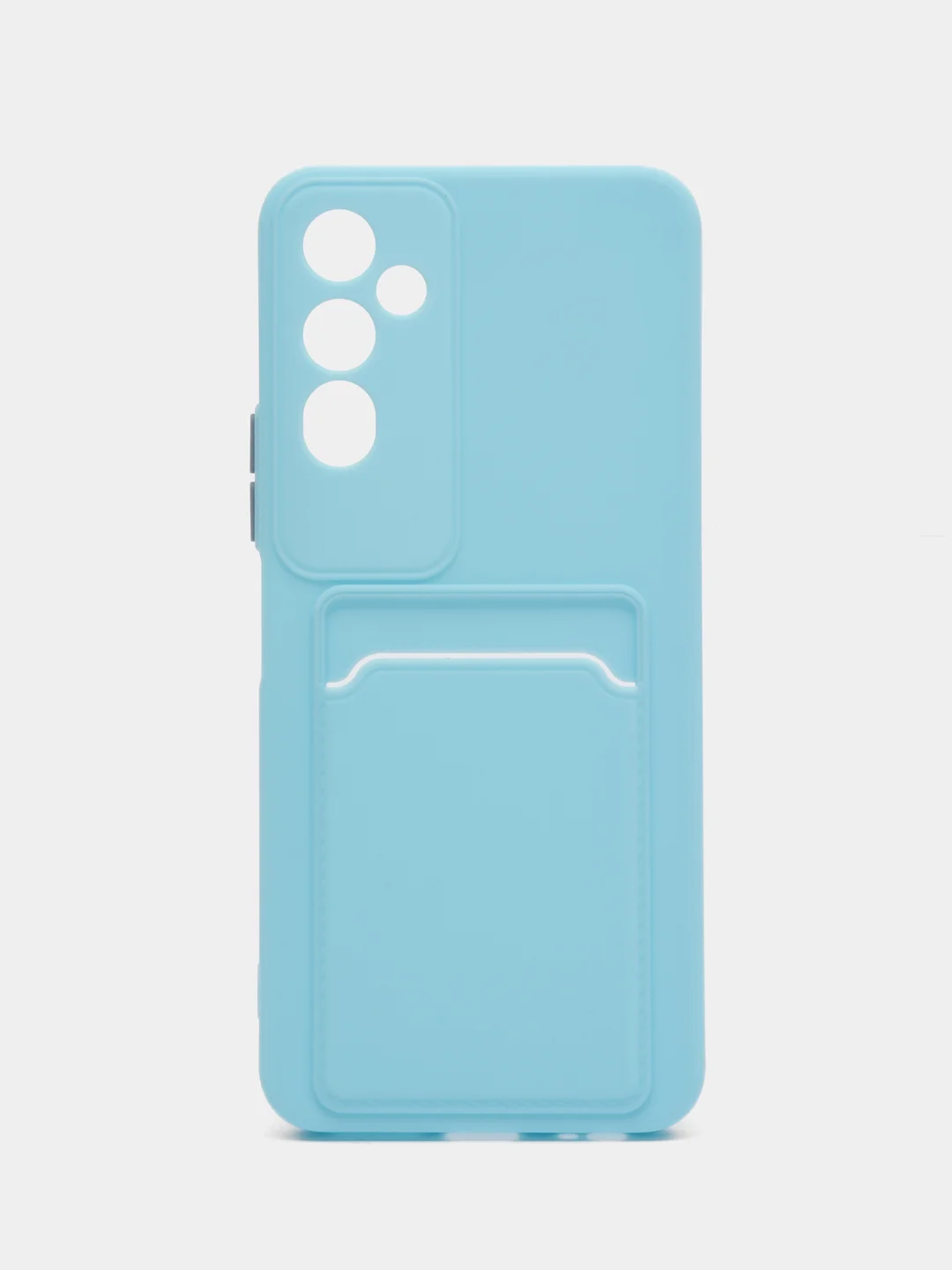 Голубой силиконовый чехол для Tecno POVA Neo 2 (Техно Пова Нео 2), прозрачный с карманом для карт
