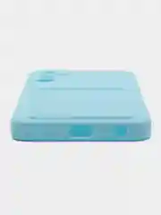Голубой силиконовый чехол для Tecno POVA Neo 2 (Техно Пова Нео 2), прозрачный с карманом для карт