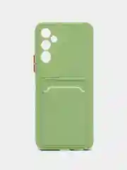 Зеленый силиконовый чехол для Tecno POVA Neo 2 (Техно Пова Нео 2), прозрачный с карманом для карт