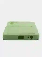 Зеленый силиконовый чехол для Tecno POVA Neo 2 (Техно Пова Нео 2), прозрачный с карманом для карт