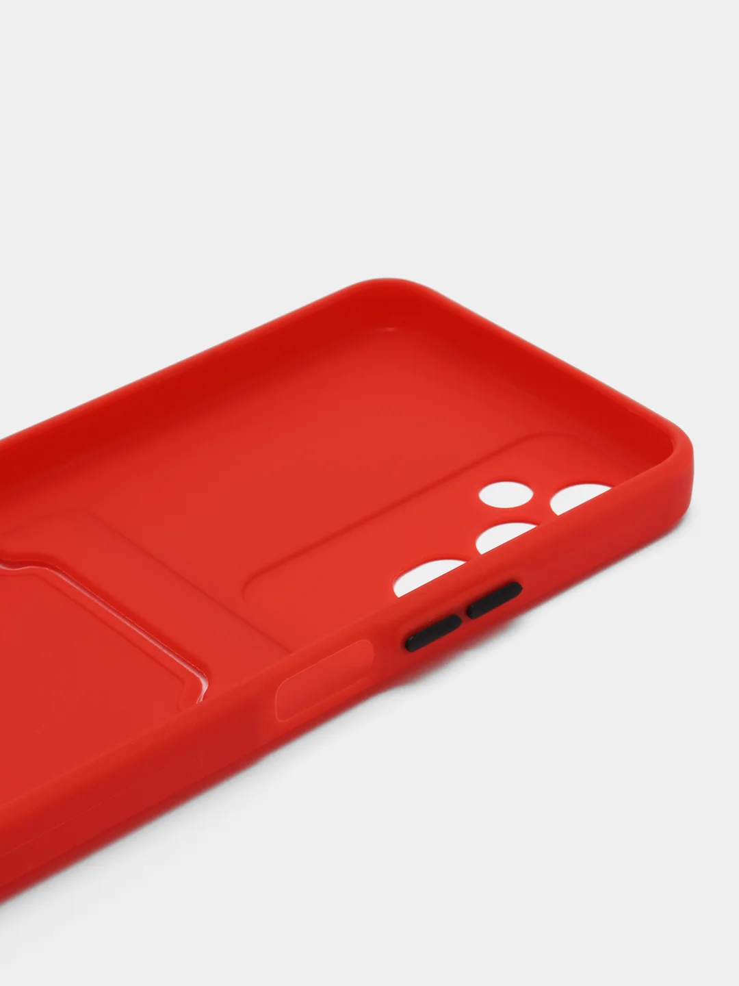 Красный силиконовый чехол для Tecno POVA Neo 2 (Техно Пова Нео 2), прозрачный с карманом для карт