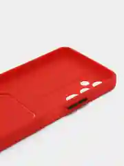 Красный силиконовый чехол для Tecno POVA Neo 2 (Техно Пова Нео 2), прозрачный с карманом для карт