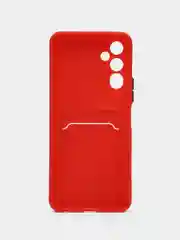 Красный силиконовый чехол для Tecno POVA Neo 2 (Техно Пова Нео 2), прозрачный с карманом для карт