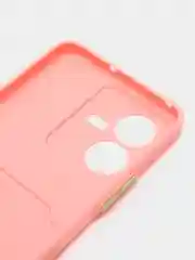 Пудровый силиконовый чехол для Vivo Y22 / Y22S (Виво у22 / у22С), с карманом для карт