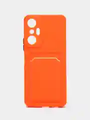 Оранжевый силиконовый чехол для Infinix Hot 20S, (Инфиникс Хот 20с), прозрачный