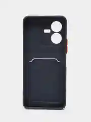 Темно-синий силиконовый чехол для Vivo Y22 / Y22S (Виво у22 / у22С), с карманом для карт