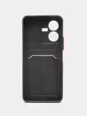 Черный силиконовый чехол для Vivo Y22 / Y22S (Виво у22 / у22С), с карманом для карт