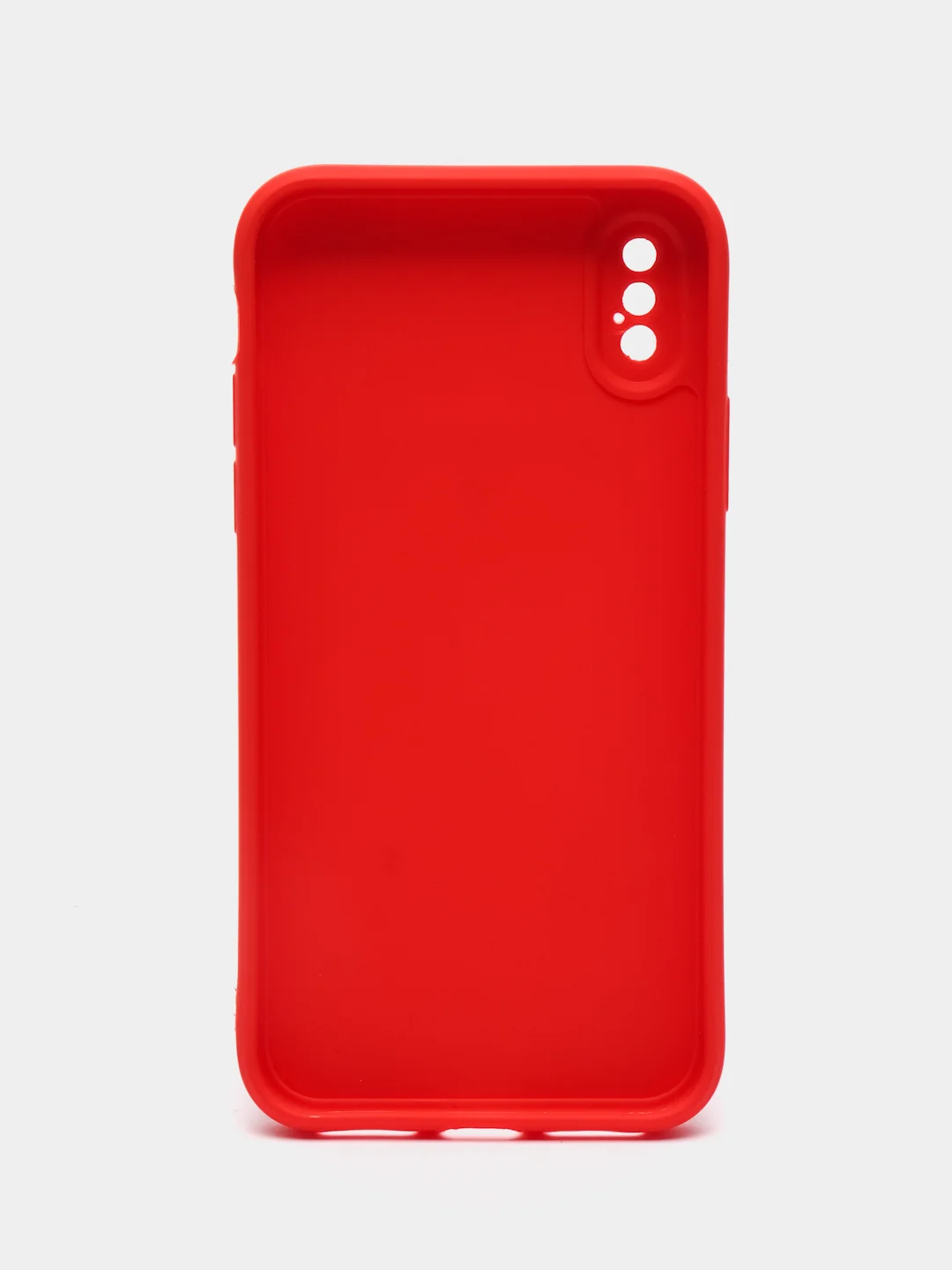Красный чехол для iPhone X, XS силиконовый (Айфон Х, Хс) силиконовый, c защитой камеры