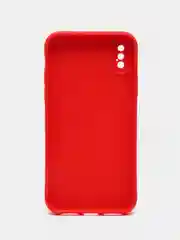 Красный чехол для iPhone X, XS силиконовый (Айфон Х, Хс) силиконовый, c защитой камеры