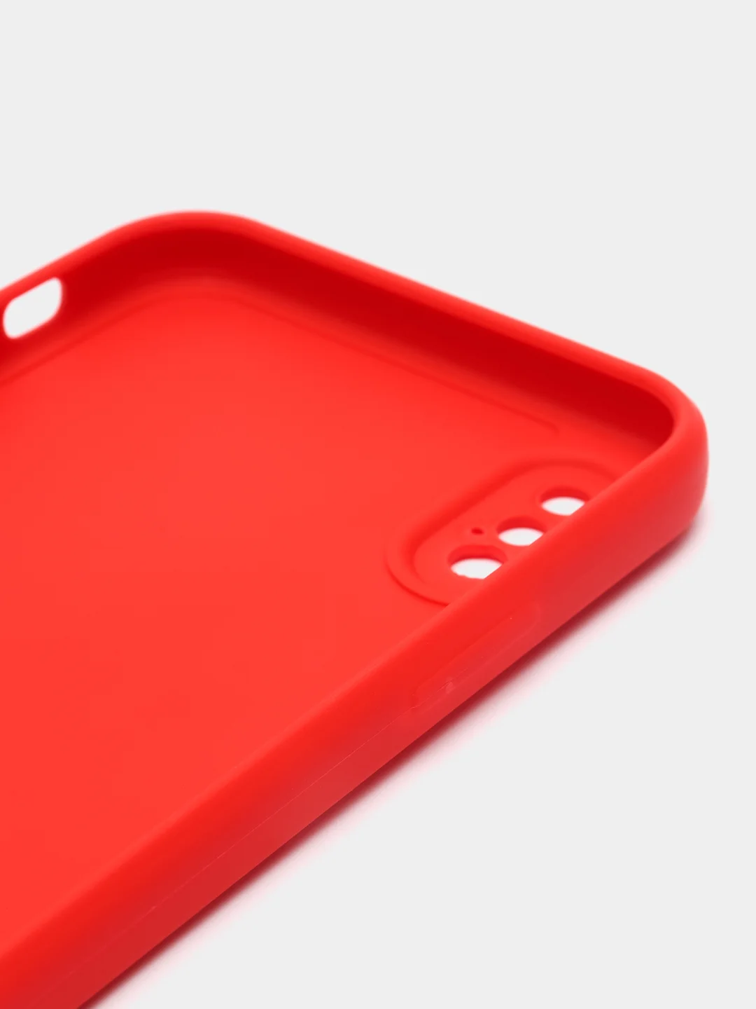Красный чехол для iPhone X, XS силиконовый (Айфон Х, Хс) силиконовый, c защитой камеры