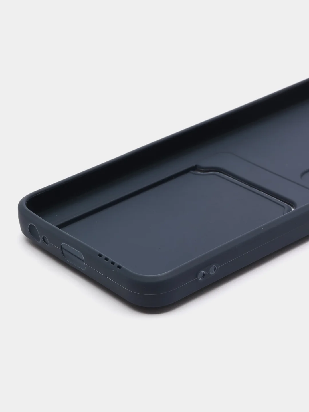 Темно-синий силиконовый чехол для Tecno POVA Neo 2 (Техно Пова Нео 2), прозрачный с карманом для карт
