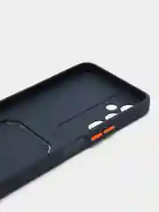 Темно-синий силиконовый чехол для Tecno POVA Neo 2 (Техно Пова Нео 2), прозрачный с карманом для карт