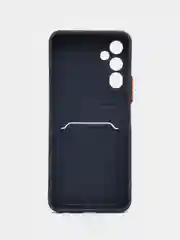 Темно-синий силиконовый чехол для Tecno POVA Neo 2 (Техно Пова Нео 2), прозрачный с карманом для карт