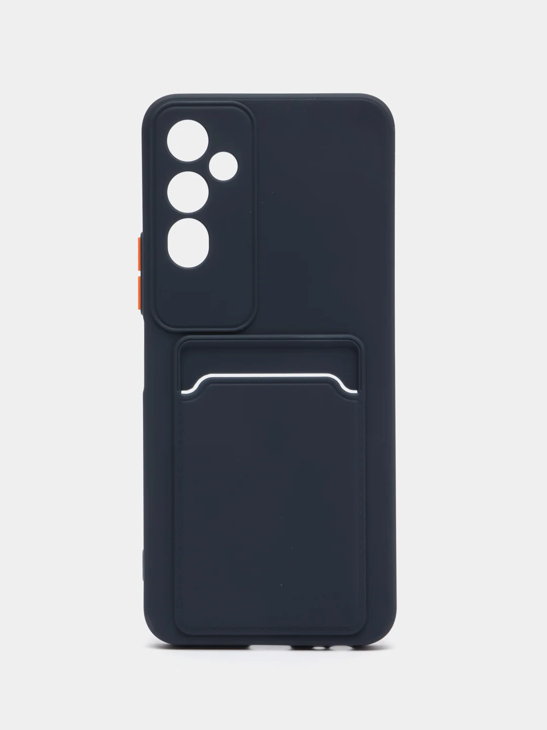 Темно-синий силиконовый чехол для Tecno POVA Neo 2 (Техно Пова Нео 2), прозрачный с карманом для карт