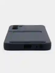 Темно-синий силиконовый чехол для Tecno POVA Neo 2 (Техно Пова Нео 2), прозрачный с карманом для карт