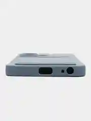 Синий меланж силиконовый чехол для Infinix HOT 30i (Инфиникс Хот 30Ай), с карманом для карт, прозрачный