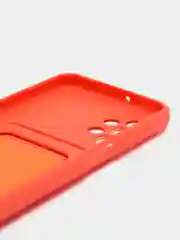 Коралловый силиконовый противоударный чехол для Samsung Galaxy A23 (Самсунг А23) с карманом