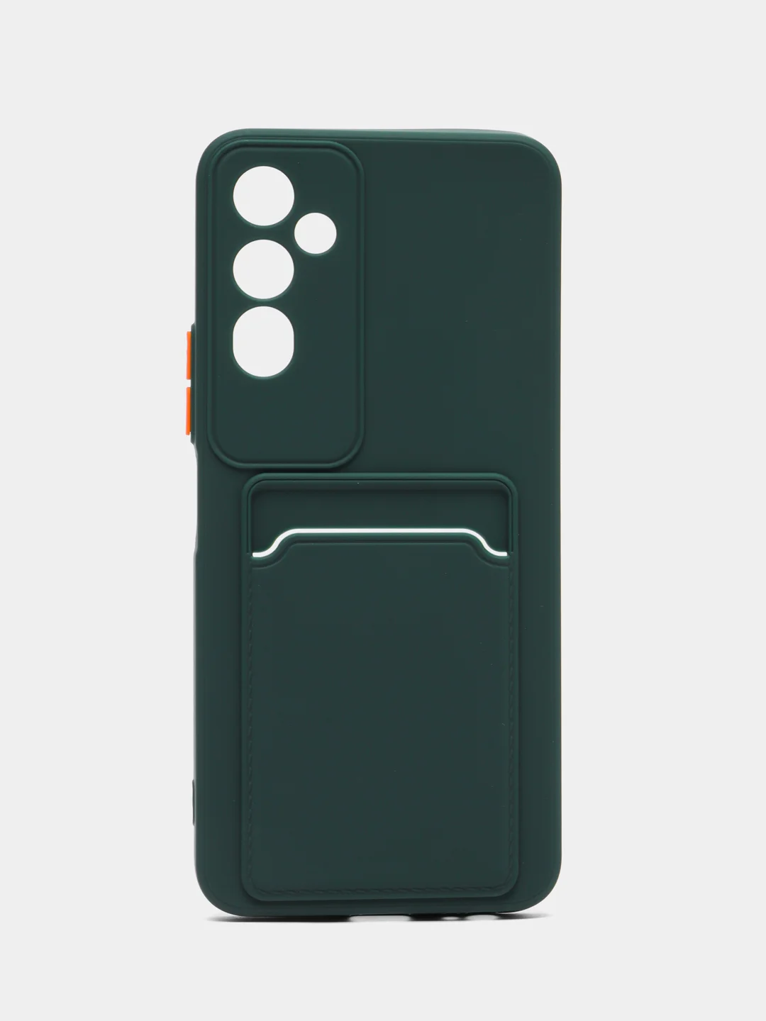 Тёмно-зелёный силиконовый чехол для Tecno POVA Neo 2 (Техно Пова Нео 2), прозрачный с карманом для карт