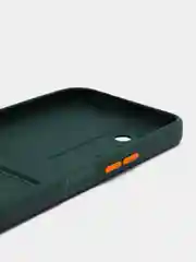 Тёмно-зелёный силиконовый чехол для Tecno POVA Neo 2 (Техно Пова Нео 2), прозрачный с карманом для карт