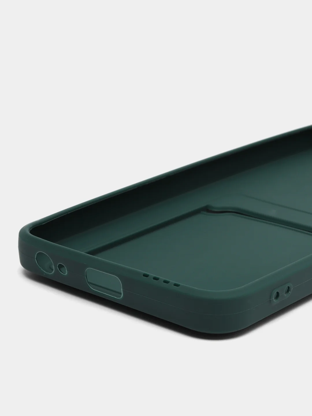 Тёмно-зелёный силиконовый чехол для Tecno POVA Neo 2 (Техно Пова Нео 2), прозрачный с карманом для карт