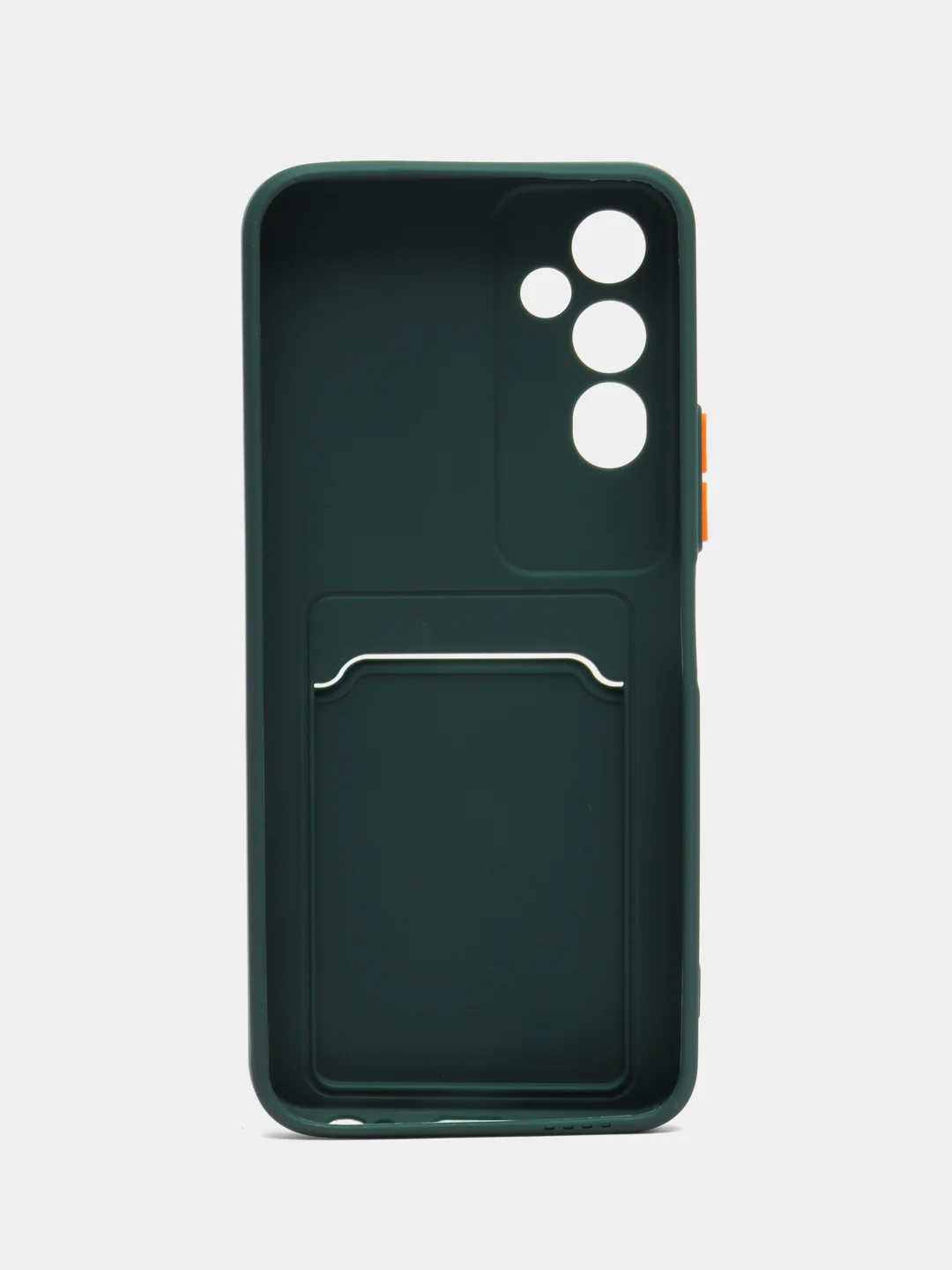 Тёмно-зелёный силиконовый чехол для Tecno POVA Neo 2 (Техно Пова Нео 2), прозрачный с карманом для карт