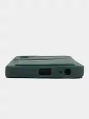 Тёмно-зелёный силиконовый чехол для Tecno POVA Neo 2 (Техно Пова Нео 2), прозрачный с карманом для карт