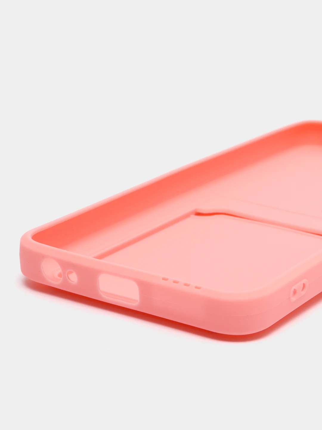 Пудровый силиконовый чехол для Tecno POVA Neo 2 (Техно Пова Нео 2), прозрачный с карманом для карт