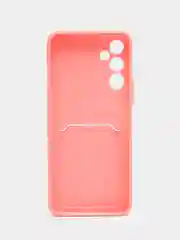 Пудровый силиконовый чехол для Tecno POVA Neo 2 (Техно Пова Нео 2), прозрачный с карманом для карт