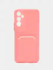 Пудровый силиконовый чехол для Tecno POVA Neo 2 (Техно Пова Нео 2), прозрачный с карманом для карт