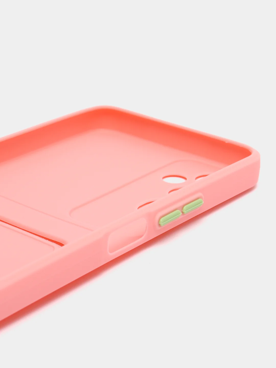 Пудровый силиконовый чехол для Tecno POVA Neo 2 (Техно Пова Нео 2), прозрачный с карманом для карт