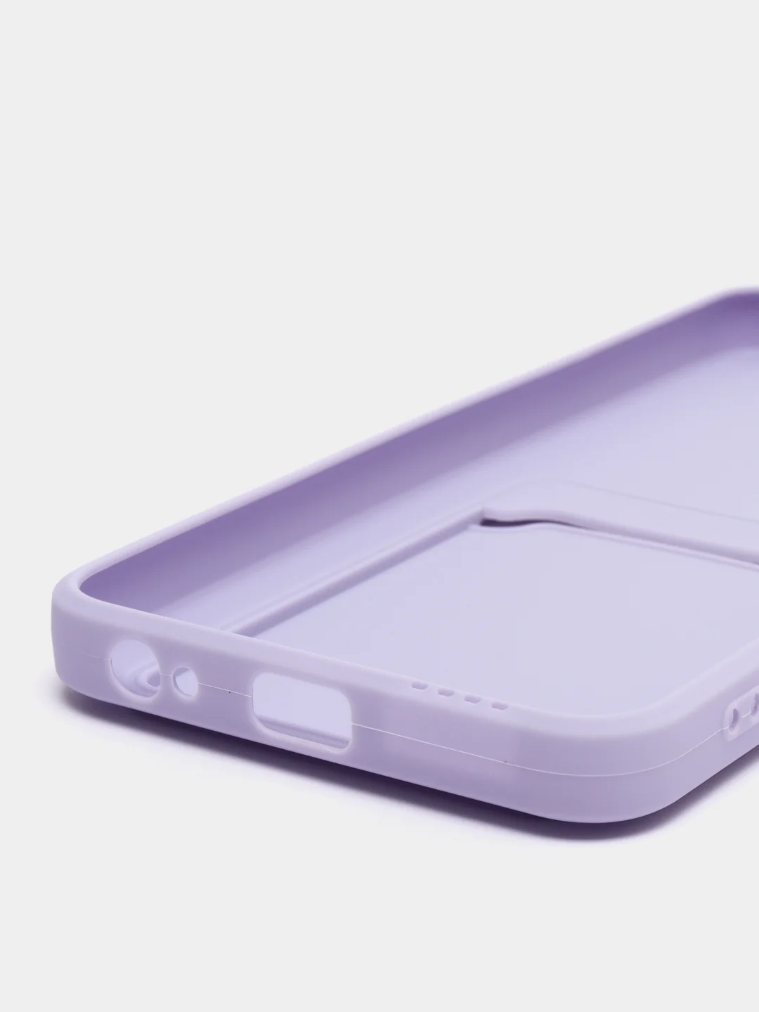 Лавандовый силиконовый чехол для Tecno POVA Neo 2 (Техно Пова Нео 2), прозрачный с карманом для карт