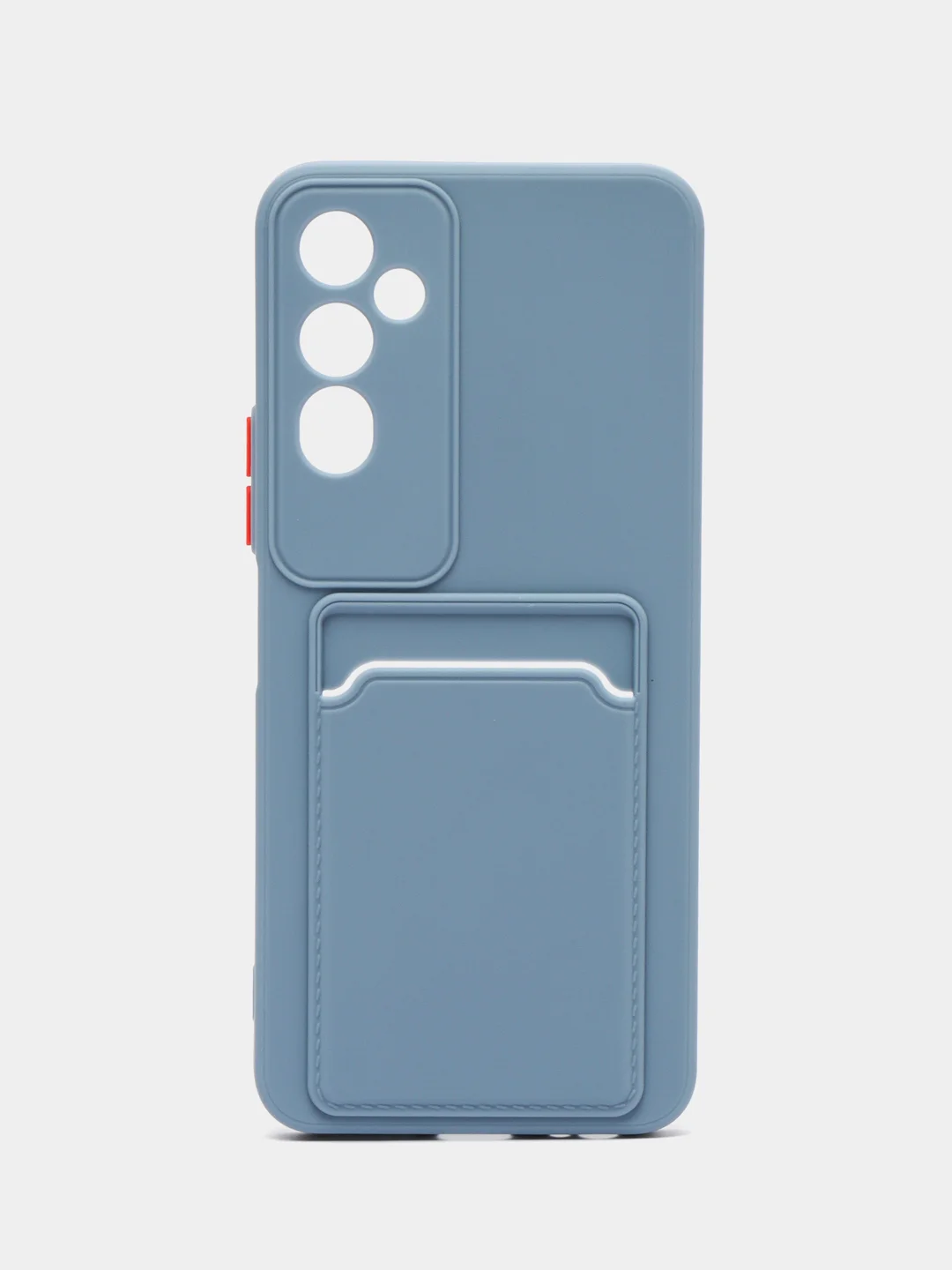 Синий меланж силиконовый чехол для Tecno POVA Neo 2 (Техно Пова Нео 2), прозрачный с карманом для карт