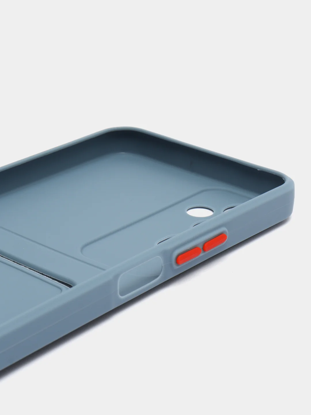 Синий меланж силиконовый чехол для Tecno POVA Neo 2 (Техно Пова Нео 2), прозрачный с карманом для карт
