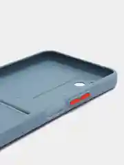 Синий меланж силиконовый чехол для Tecno POVA Neo 2 (Техно Пова Нео 2), прозрачный с карманом для карт