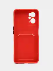 Коралловый силиконовый чехол для Realme 9i 4G, Oppo A36 4G, A96 4G (Реалми 9 Ай), c отсеком для карт