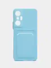 Голубой силиконовый чехол для Infinix Hot 20S, (Инфиникс Хот 20с), прозрачный