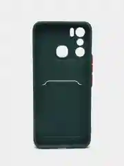 Тёмно-зелёный силиконовый чехол для Infinix Hot 20 Play 4G (Инфиникс Хот 20 плей)
