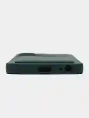 Тёмно-зелёный силиконовый чехол для Infinix HOT 30i (Инфиникс Хот 30Ай), с карманом для карт, прозрачный