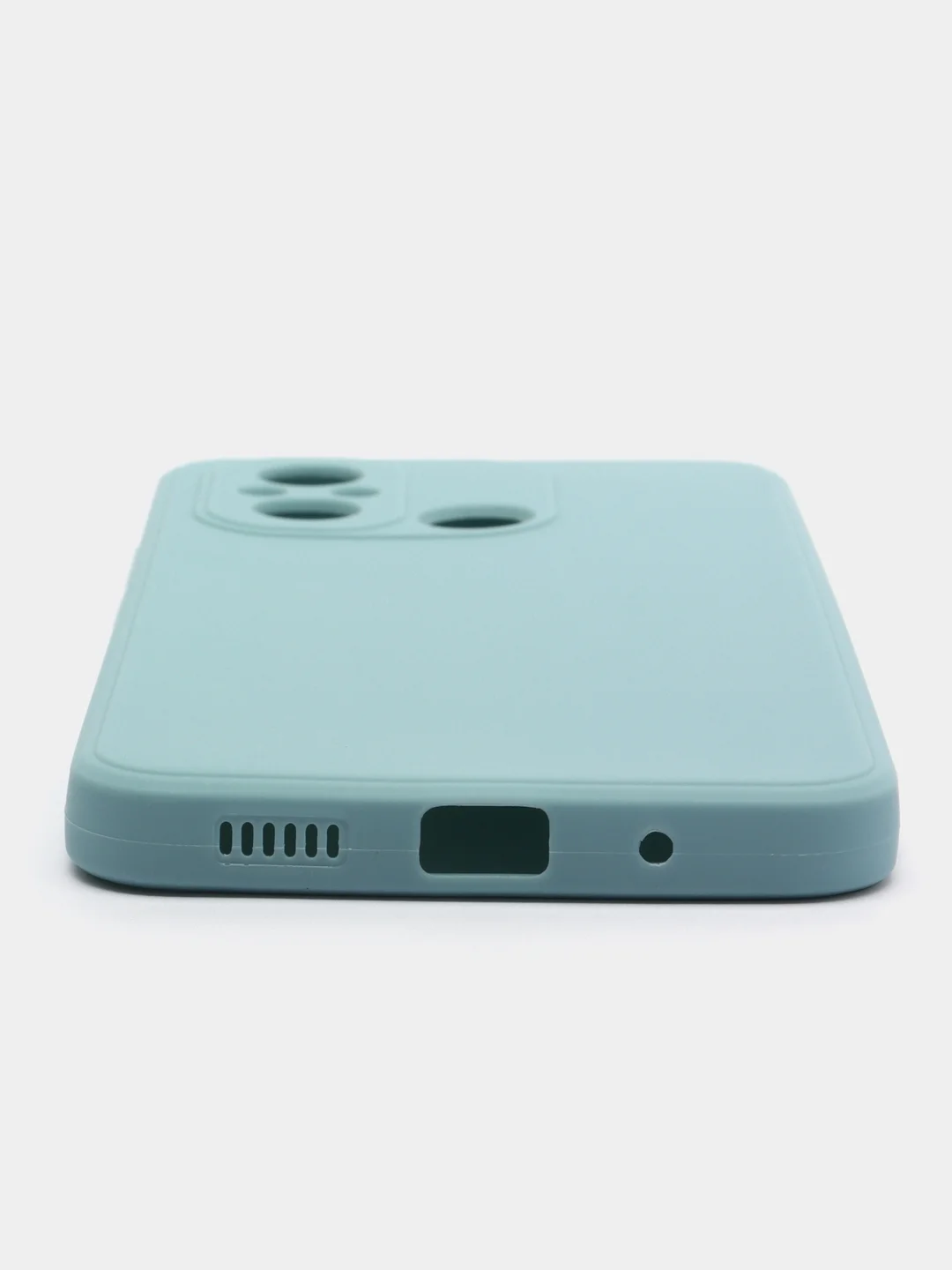 Светло-синий чехол для Xiaomi Redmi 12C (Редми 12С) , силиконовый, c защитой камеры