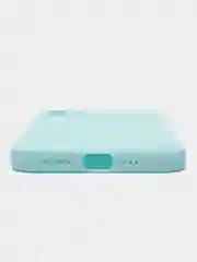 Голубой чехол для iPhone 12 (Айфон 12), прозрачный, c защитой камеры