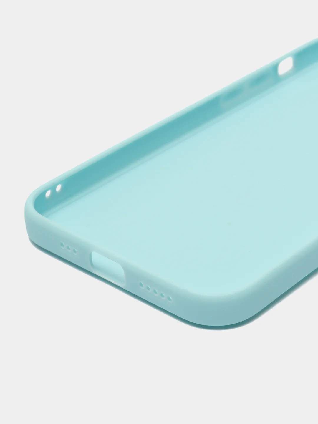 Голубой чехол для iPhone 12 (Айфон 12), прозрачный, c защитой камеры
