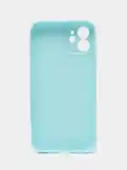 Голубой чехол для iPhone 12 (Айфон 12), прозрачный, c защитой камеры