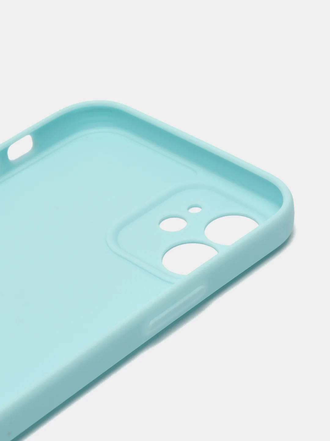 Голубой чехол для iPhone 12 (Айфон 12), прозрачный, c защитой камеры