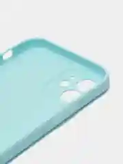 Голубой чехол для iPhone 12 (Айфон 12), прозрачный, c защитой камеры