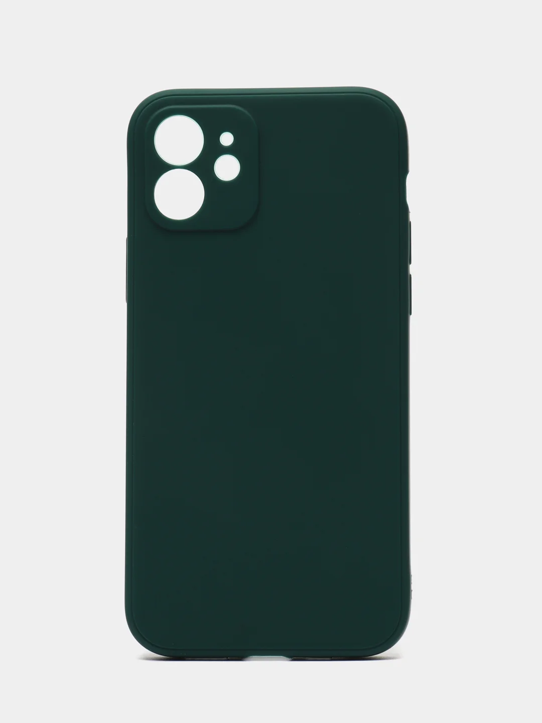 Тёмно-зелёный чехол для iPhone 12 (Айфон 12), прозрачный, c защитой камеры