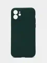 Тёмно-зелёный чехол для iPhone 12 (Айфон 12), прозрачный, c защитой камеры