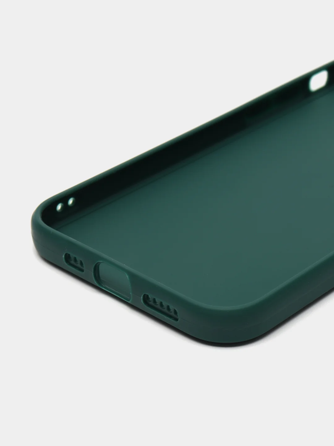 Тёмно-зелёный чехол для iPhone 12 (Айфон 12), прозрачный, c защитой камеры