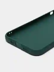 Тёмно-зелёный чехол для iPhone 12 (Айфон 12), прозрачный, c защитой камеры